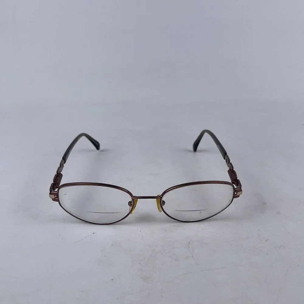 Tempo 001 Eyeglasses Frame Womens Bronze Gold‎ Metal Oval 53-19-140